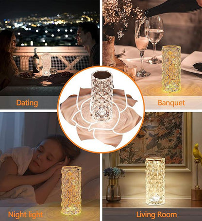Rechargeable Diamond Crystal Bedside Lamp 16 Colors